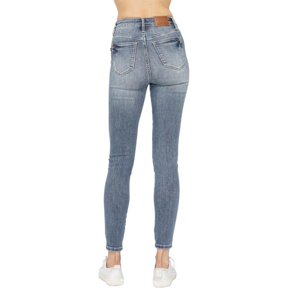 High Waisted Tummy Control Contrast Wash Skinny Jeans Womens Size 3 - Picture 2 of 2